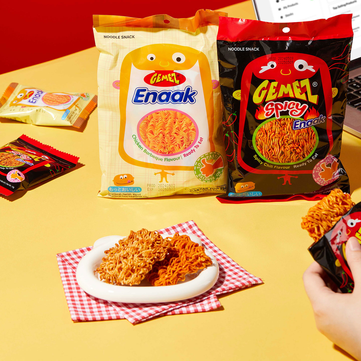 gemez印尼小鸡曲曲面干脆面干吃