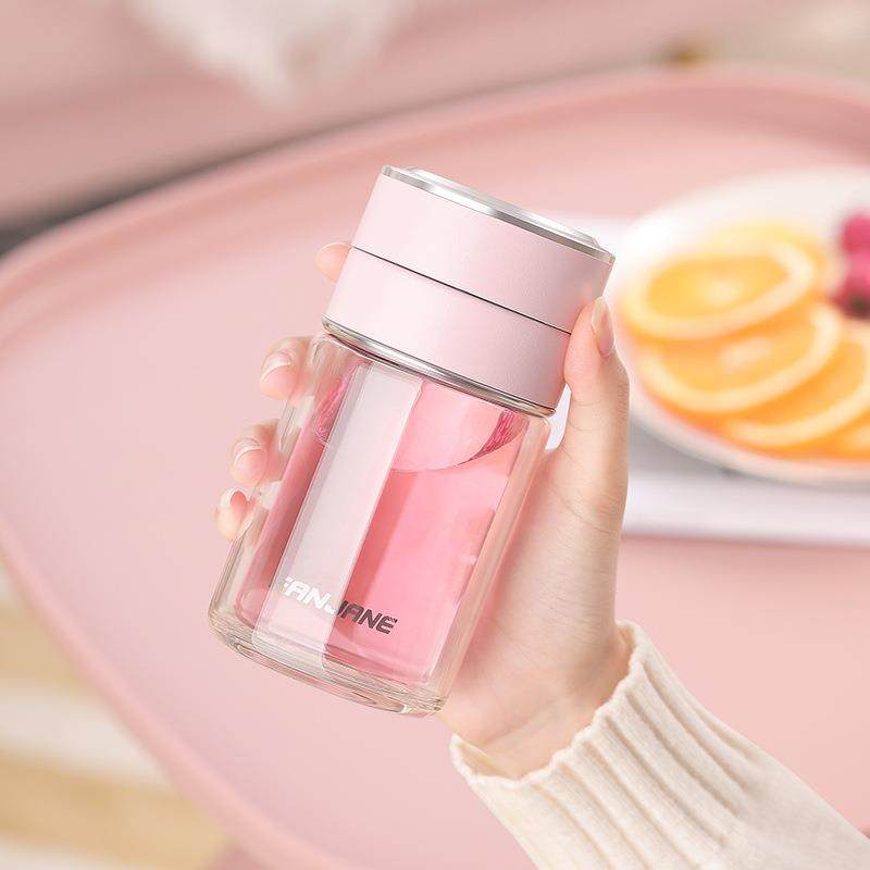 繁简泡茶杯水杯喝茶杯便携杯子男家用茶水分离玻璃杯办公室女款杯