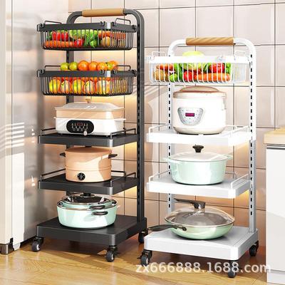 可调节厨房锅具置物架落地式放锅架子家用多层放电饭煲锅蔬菜收纳
