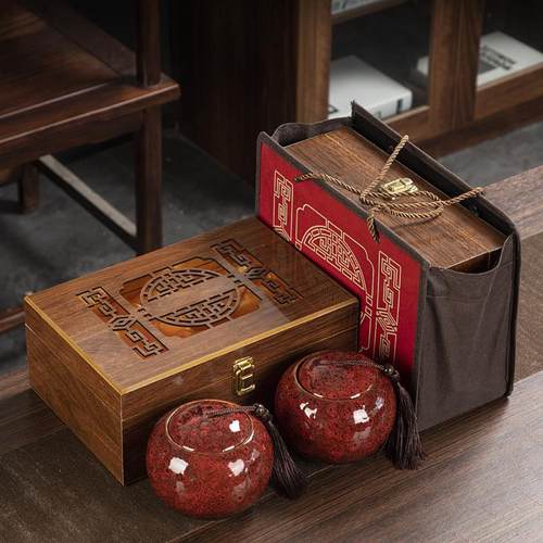 茶叶罐密封罐红茶绿茶通用存茶罐高档茶叶包装空盒送礼陶瓷罐双罐