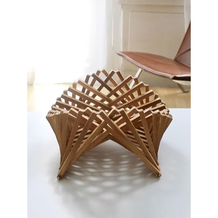 红点设计获奖/现代INS简约轻奢创意艺术桌面茶几果盘变形折叠果篮