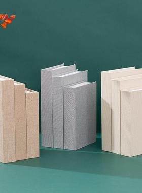 麻布料新中式假书摆件售楼部柜子仿真书办公室桌面摆件装饰道具书