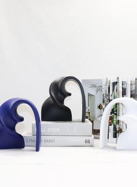 现代简约创意几何拱形缎带摆件样板房客厅桌面售楼部艺术软装摆件