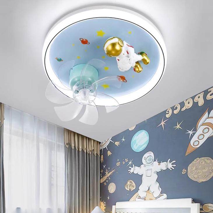 儿童房卧室吊扇灯2025年新款全光谱护眼led男孩女孩家用吸顶灯