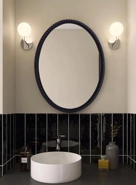 艺术装饰镜 北欧轻奢椭圆化妆镜子欧式LED除雾洗手间装饰镜