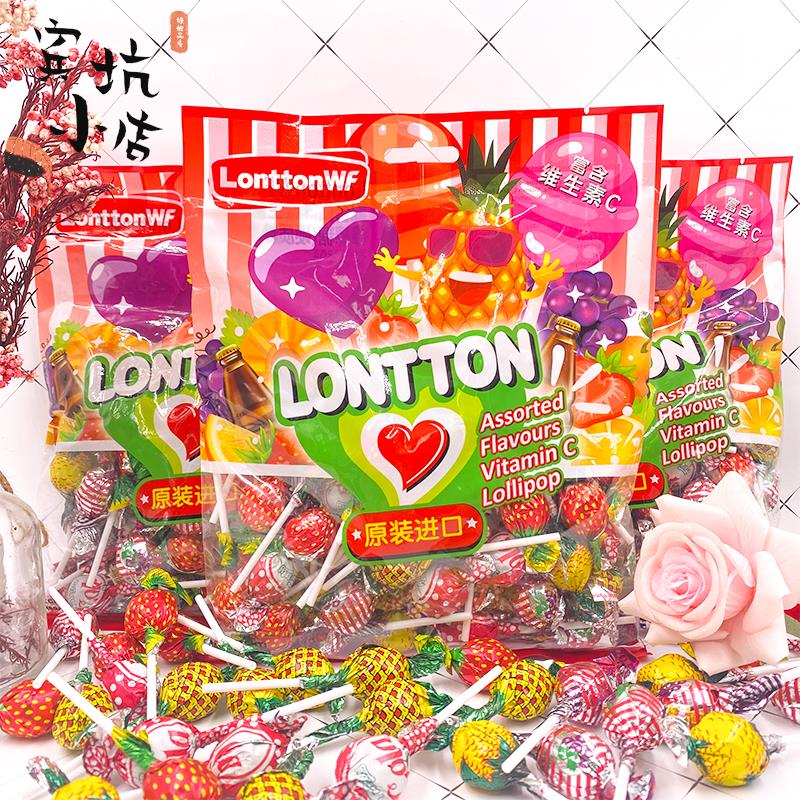马来西亚原装进口维C水果糖lonttonwf棒棒糖结婚喜糖解馋糖果零食