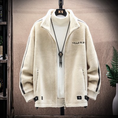 国潮爆款韩版ins风重工刺绣情侣颗粒绒外套  2289