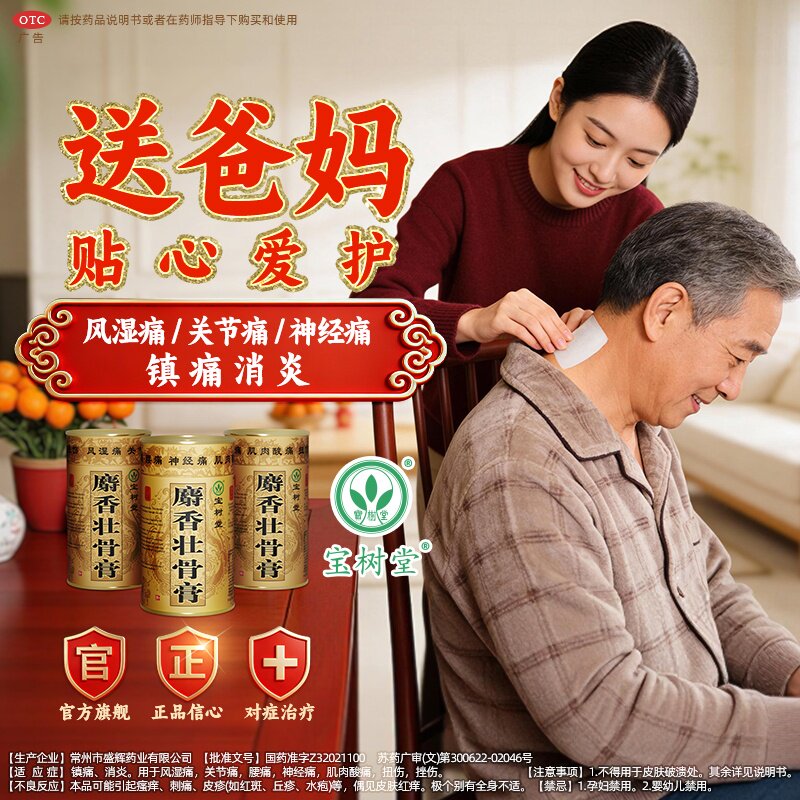 北京宝树堂麝香壮骨膏 风湿膝盖关节腰痛肩周炎神经痛止疼药贴膏