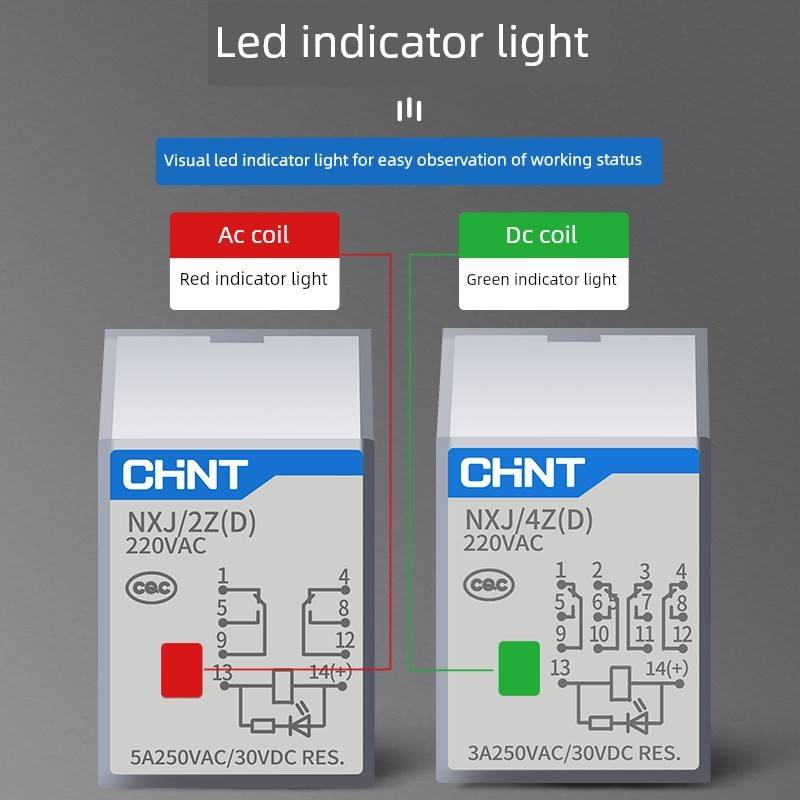 正泰NXJ小型电磁继电器2Z3Z4Z(D)中间继电器12V24V220V8脚14脚2ZH