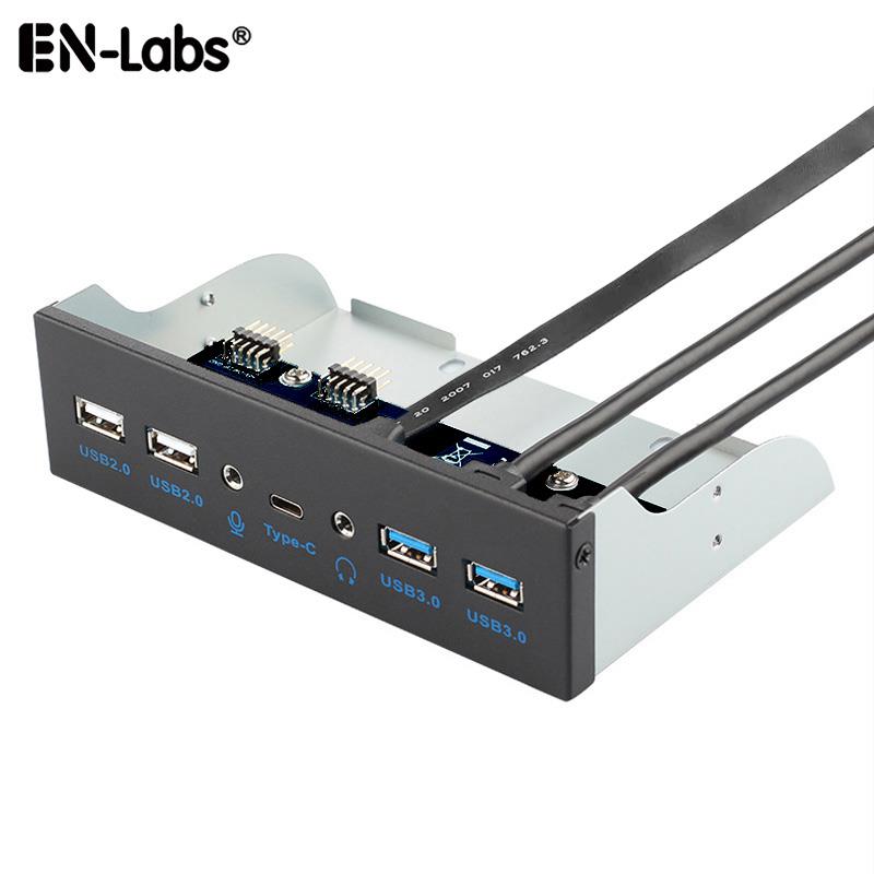 USB Type-C 10G光驱位前置面板,2口USB 3.0,2口USB2.0,音频麦克风