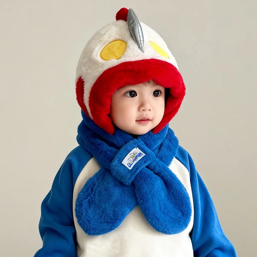 奥特曼儿童帽子围巾一体帽两件套冬季男女保暖宝宝防风加绒加厚,童装/婴儿装/亲子装,帽子,淘宝优惠券,粉丝福利购,淘宝优惠卷