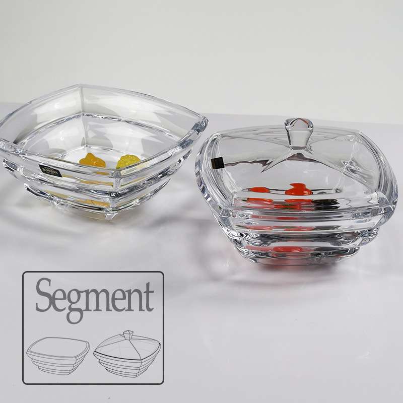 捷克BOHEMIA无铅水晶玻璃竹节segment系列简约现代装饰花瓶果斗