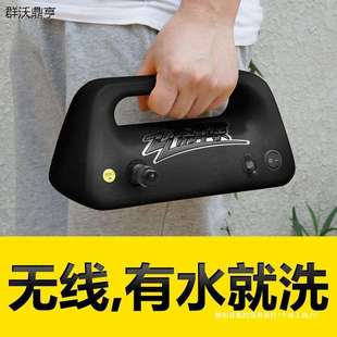 锂电池小型自吸洗车神集控 无线车载洗车器12V家用高压便携充电式
