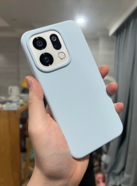 ins风少女奶蓝色液态硅胶适用oppofndx9pro手机壳肤感耐脏x8s+纯色vivox300pro软糯iqoo15小米17promax粉清新