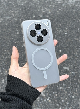 磨砂黑白磁吸适用真我realmeNeo7turbo手机壳GT7pro全包镜头gt6se超薄gt5se男女款魅族21硬壳20pro肤感防指纹