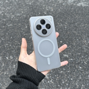 磨砂黑白磁吸适用真我realmeNeo7turbo手机壳GT8pro全包镜头gt6se超薄gt5se男女款魅族21硬壳20pro肤感防指纹