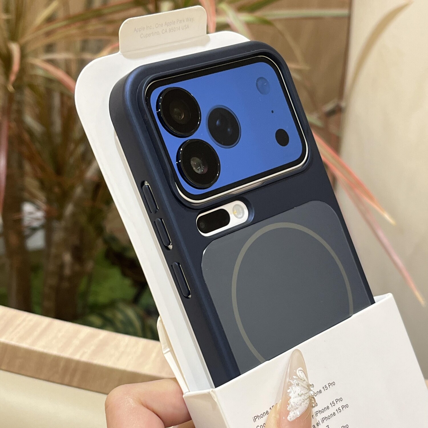 秒变17康宁玻璃适用小米17promax手机壳细圈磁吸保护套xiaomi17Pro男女高级AG磨砂肤感防指纹刮花电镀深蓝色