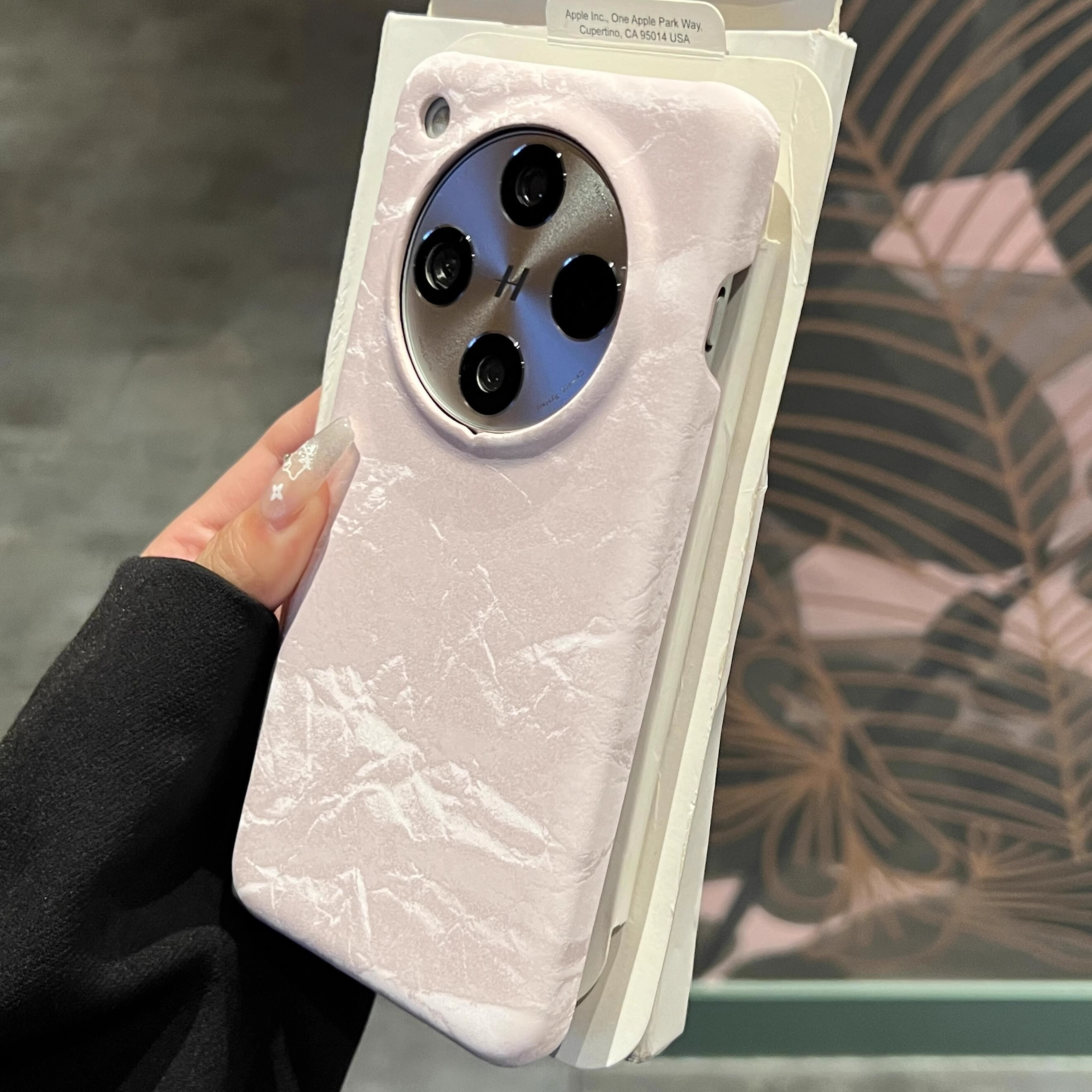 秋冬新品毛绒手机壳适用oppoFindX8s+pro半包丝绒Findx7Ultra少女粉保暖防摔保护套散热奶蓝个性硬耐脏简约白