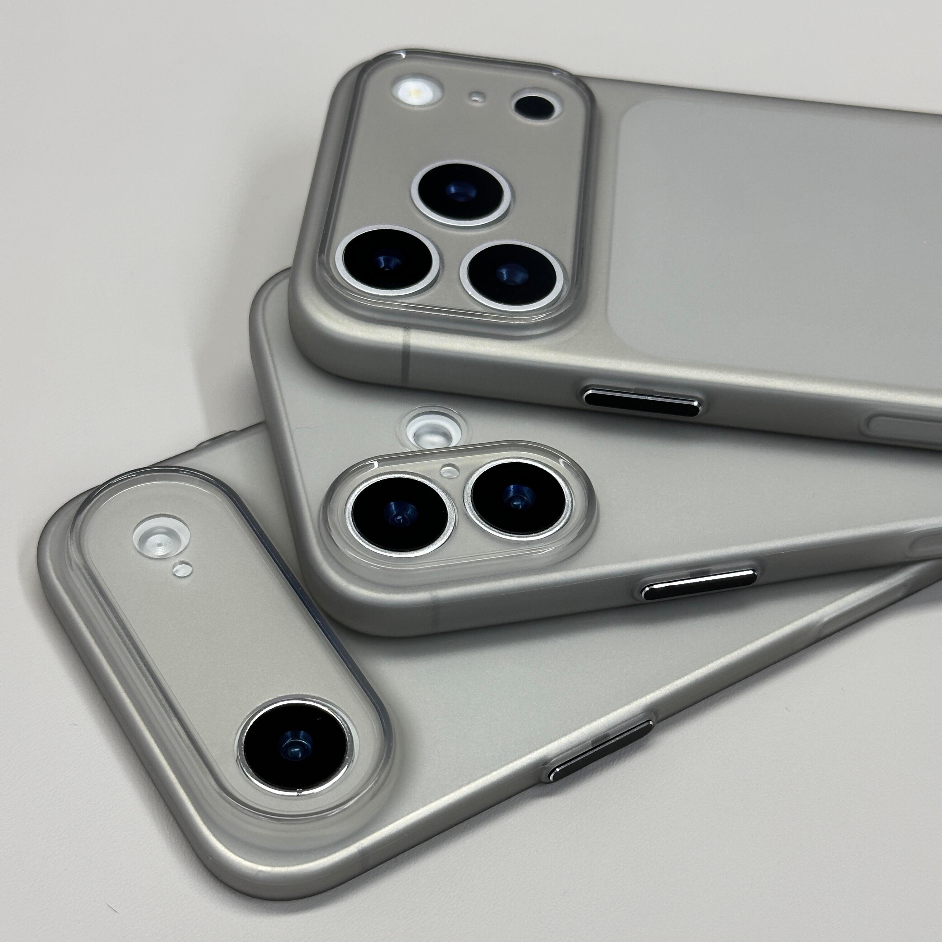 秒变17磨砂透明钛灰色适用苹果17promax手机壳air超薄iPhone16/15plus耐黄14promax裸机手感13简约12金属按键