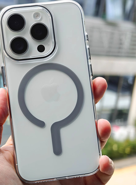 透明磁吸问号手机壳适用一加13T超薄1+AC5pro简约小米15Ultra男女款红米K80高级感oppoFindX8S+不发黄保护套