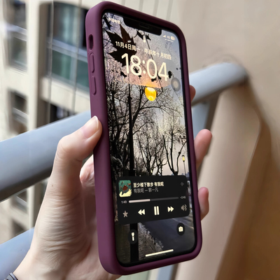 梅子色液态硅胶适用苹果17手机壳