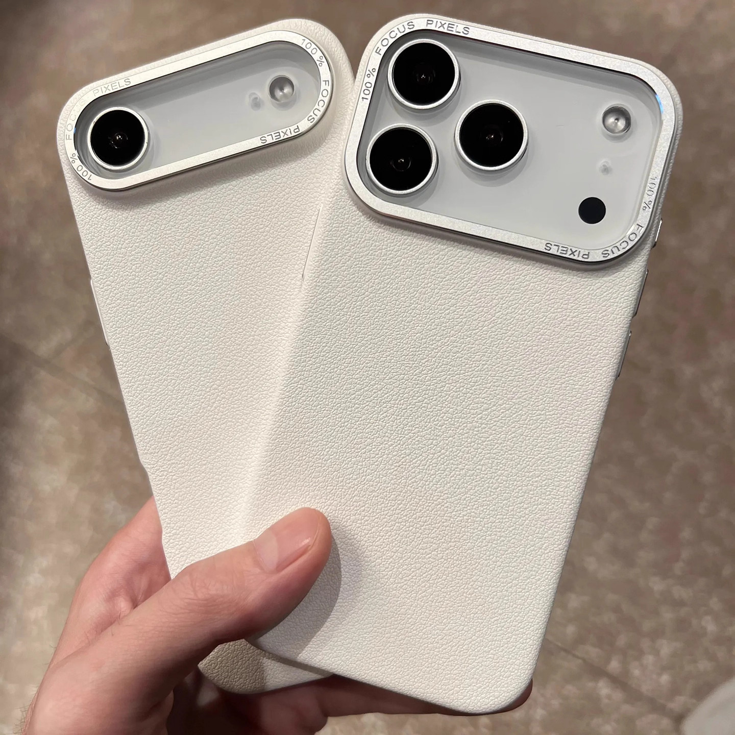 金属镜框荔枝皮纹适用苹果17air手机壳超薄磨砂iPhone16promax散热15plus月光白14/13男女款12/11防指纹xsmax