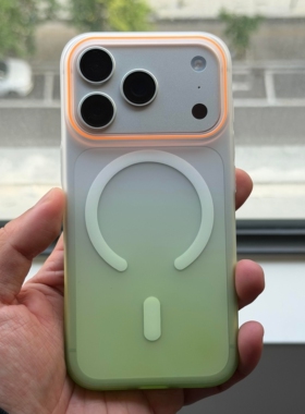 柔彩渐变绿磁吸适用小米17promax手机壳14u超薄1+15肤感红米K90promax防指纹magic8简约findx9男x300/iQOO15