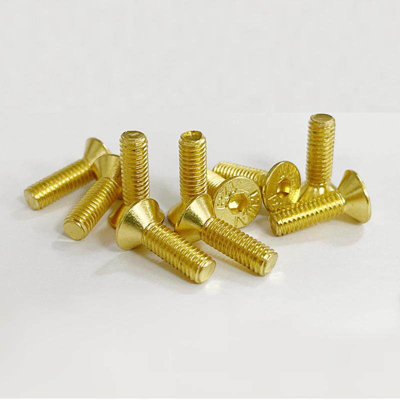 碳钢10.9级镀金/色沉头内六螺丝丝钉平头螺M1882/M3/M4角/M5M6
