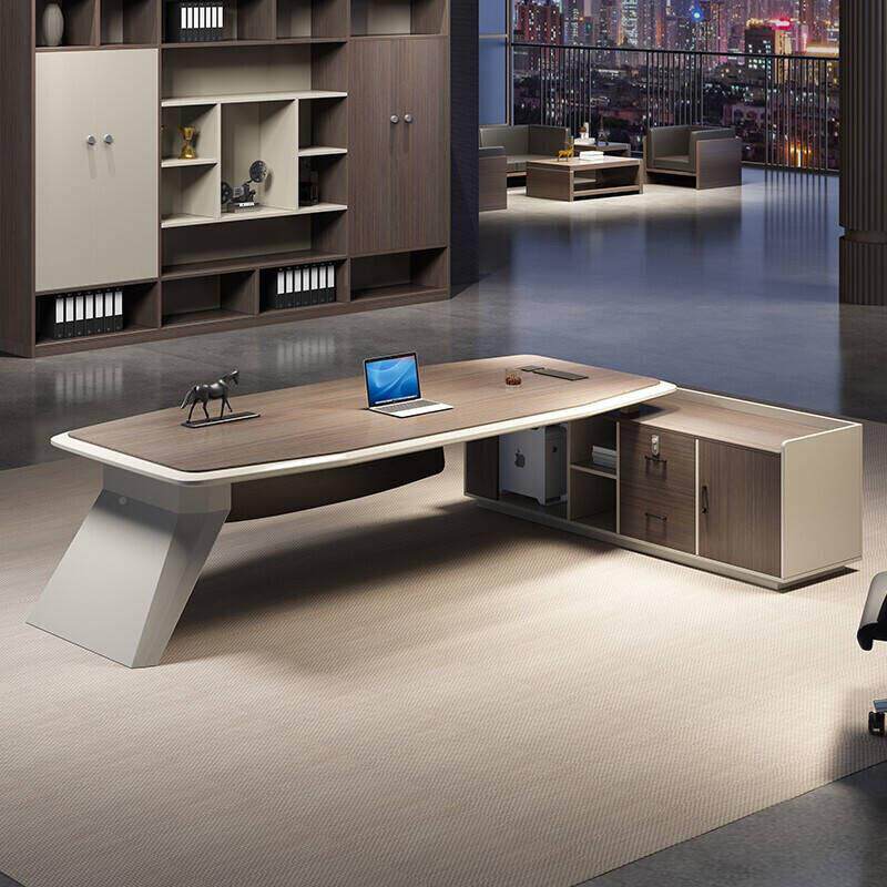 简约办公带副柜大台总大裁桌班板桌总裁桌班老台主管桌咨询客服办