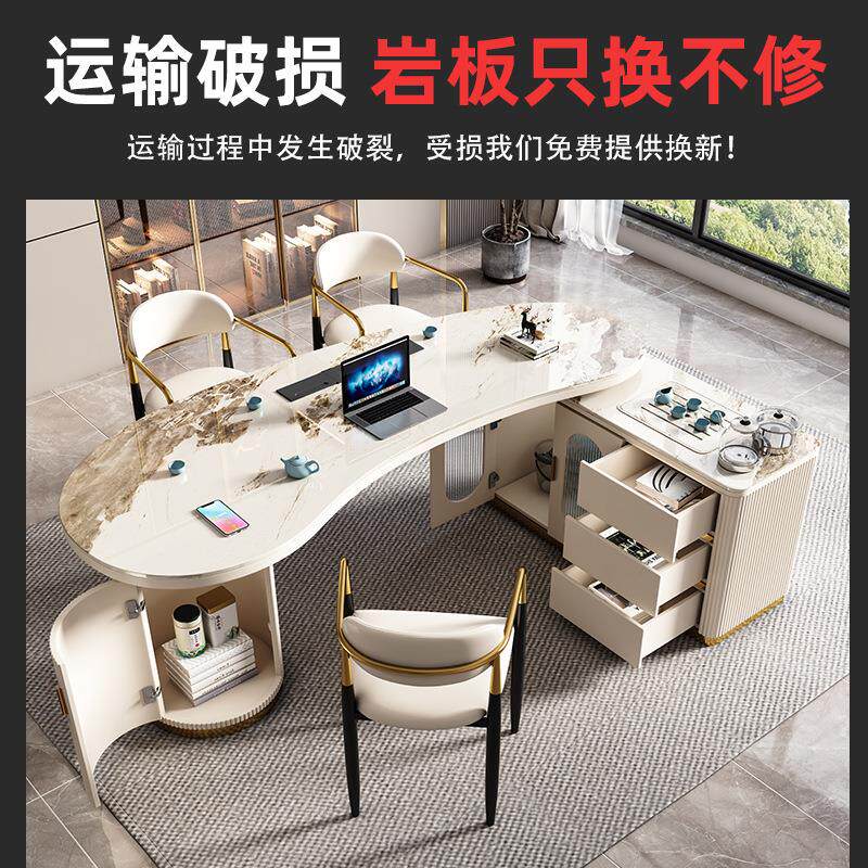 轻板奢岩茶桌一体可伸缩多小岛简588约小户型家用功能台茶桌椅茶