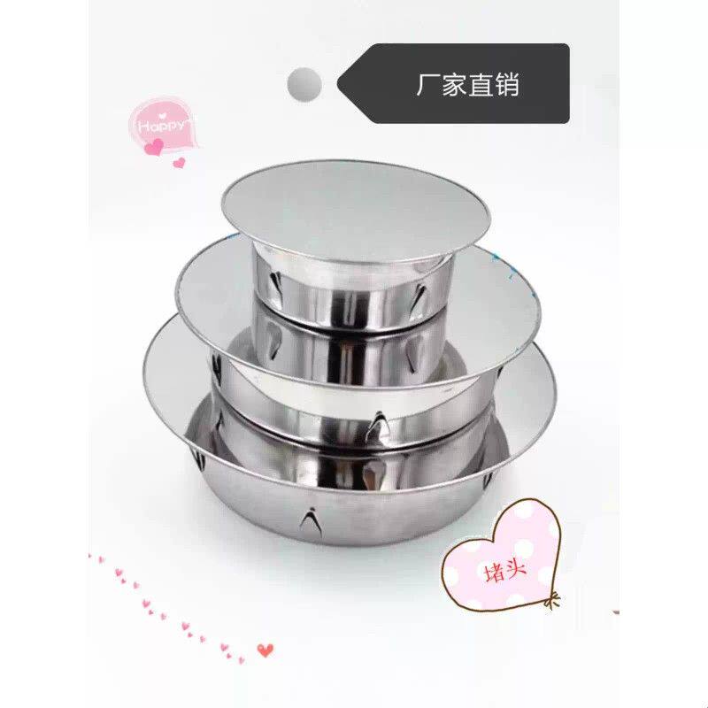 304不锈钢堵头护口160孔堵下水道75PVC管50管道防臭110密封盖堵盖