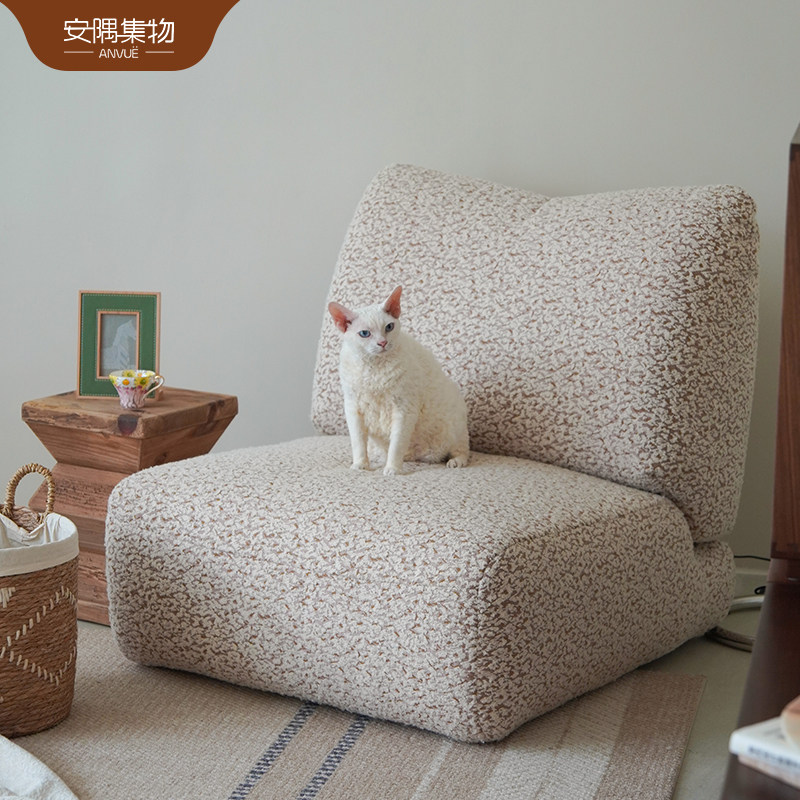 安隅集物聿雪单人沙发猫系简约布艺懒人小户型单椅可拆洗防猫爪