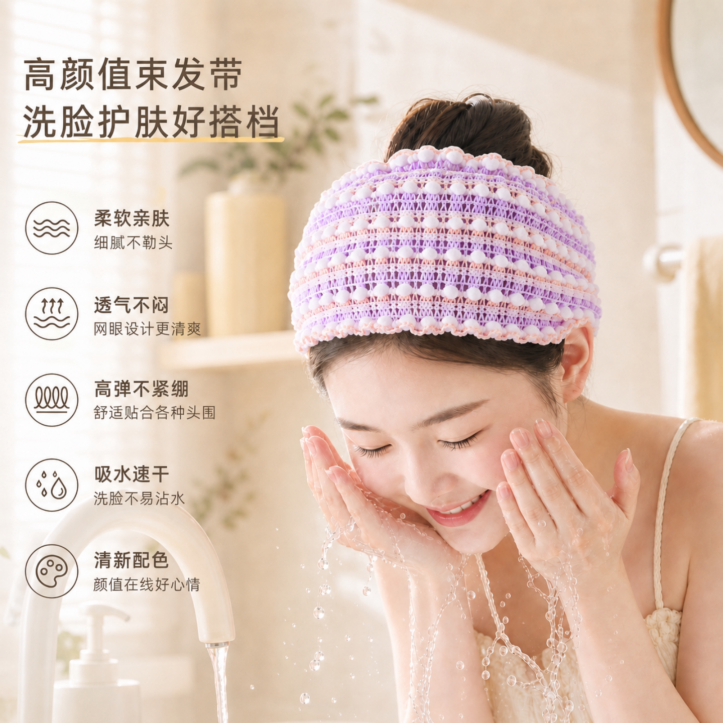 洗脸化妆无痕不压发加宽发带