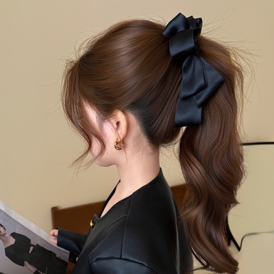 蝴蝶结香蕉夹一字夹高马尾发夹女