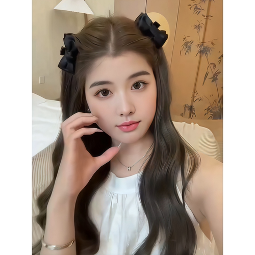 网红黑色蝴蝶结发夹女公主头抓夹小号侧边夹前额刘海发卡头饰发抓