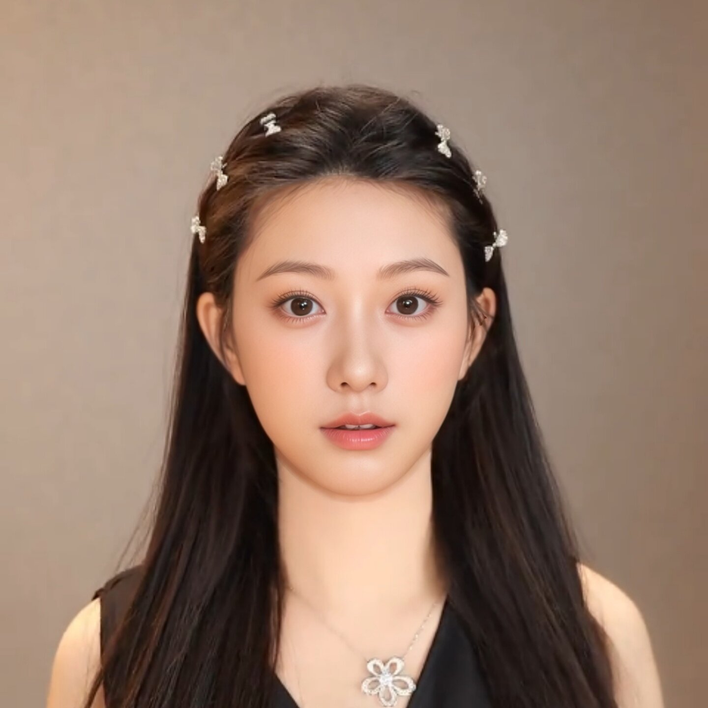 高端闪钻蝴蝶结刘海发夹