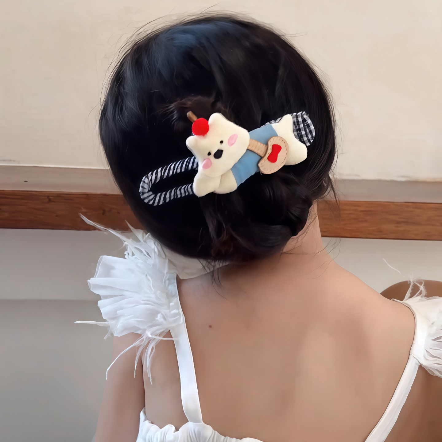 可爱海绵小狗发夹女刘海侧边夹半扎发鸭嘴夹日常百搭网红发卡发饰
