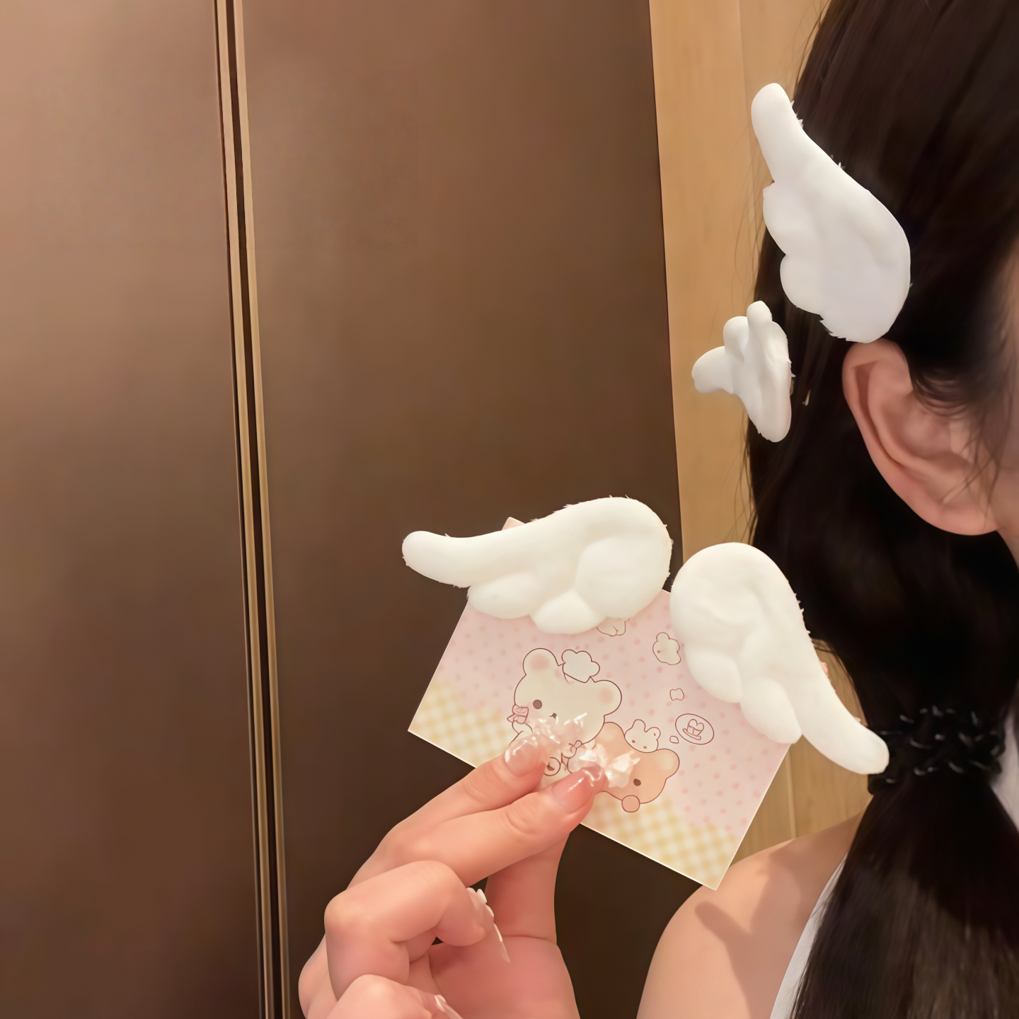 Y2K小樱同款毛绒天使翅膀发夹