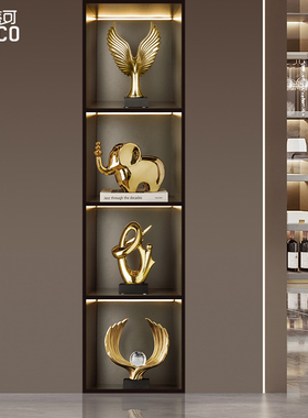 轻奢酒柜装饰品摆件客厅高端大气上档次办公室电视玄关柜工艺品