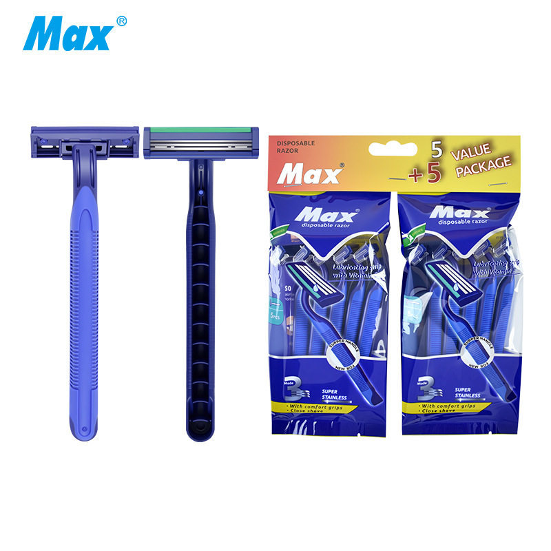 MAX/美克司一次性手动刮胡刀便携男士旅行不锈钢剃须刀酒店用品