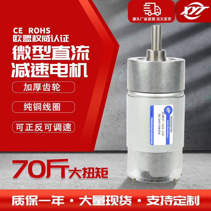 555微型直流减速电机 调速慢速马达12V24V齿轮低速小电动机正反转