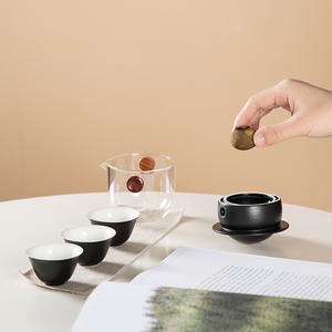 ET行星快客杯飞碟旅行茶具便携式功夫茶具一壶三杯旋转太空杯定制