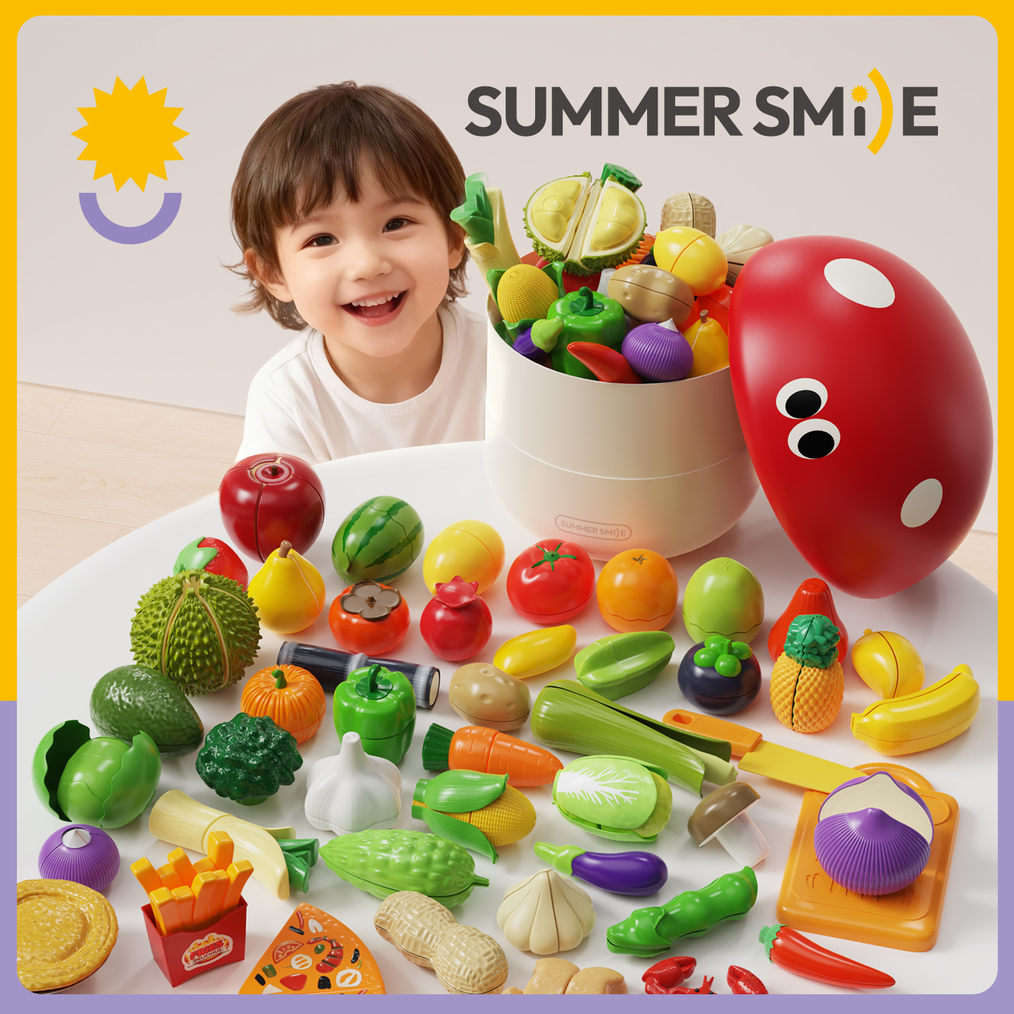 儿童水果蔬菜切切乐玩具可啃咬仿真厨房宝宝过家家生日礼物男女孩