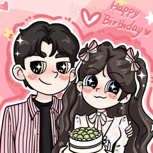 星蝶公主风装 情侣礼物画像定制卡通手绘头像漫画 饰画动漫照片q版