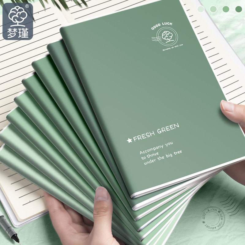 梦瑾2025新款简约文字加厚笔记本本子大小学生高颜值肤感b5胶套课堂笔记考研加厚软皮日记本记录a5办公记事本