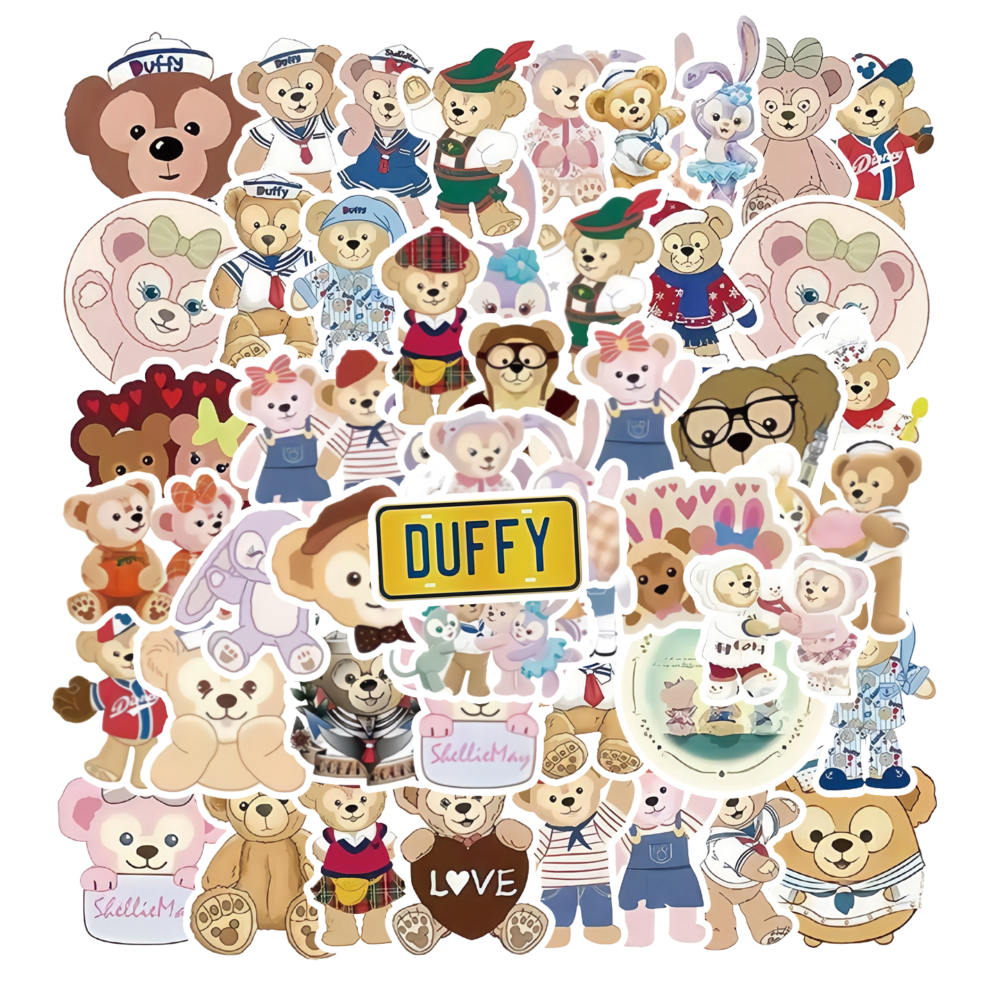 50张可爱动画玩偶卡通七宝贴纸