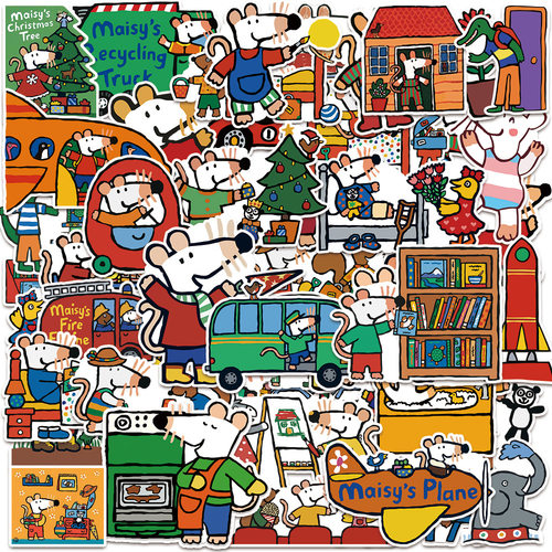 50张小鼠波波贴纸可爱卡通萌物