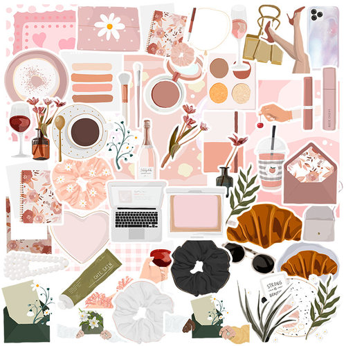 50张化妆品少女心贴纸装饰防水