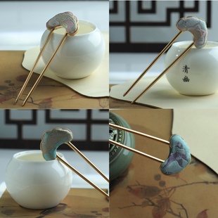 非遗宋锦手工发簪旗袍汉服配饰新中式国风古风发钗簪子发饰送礼物