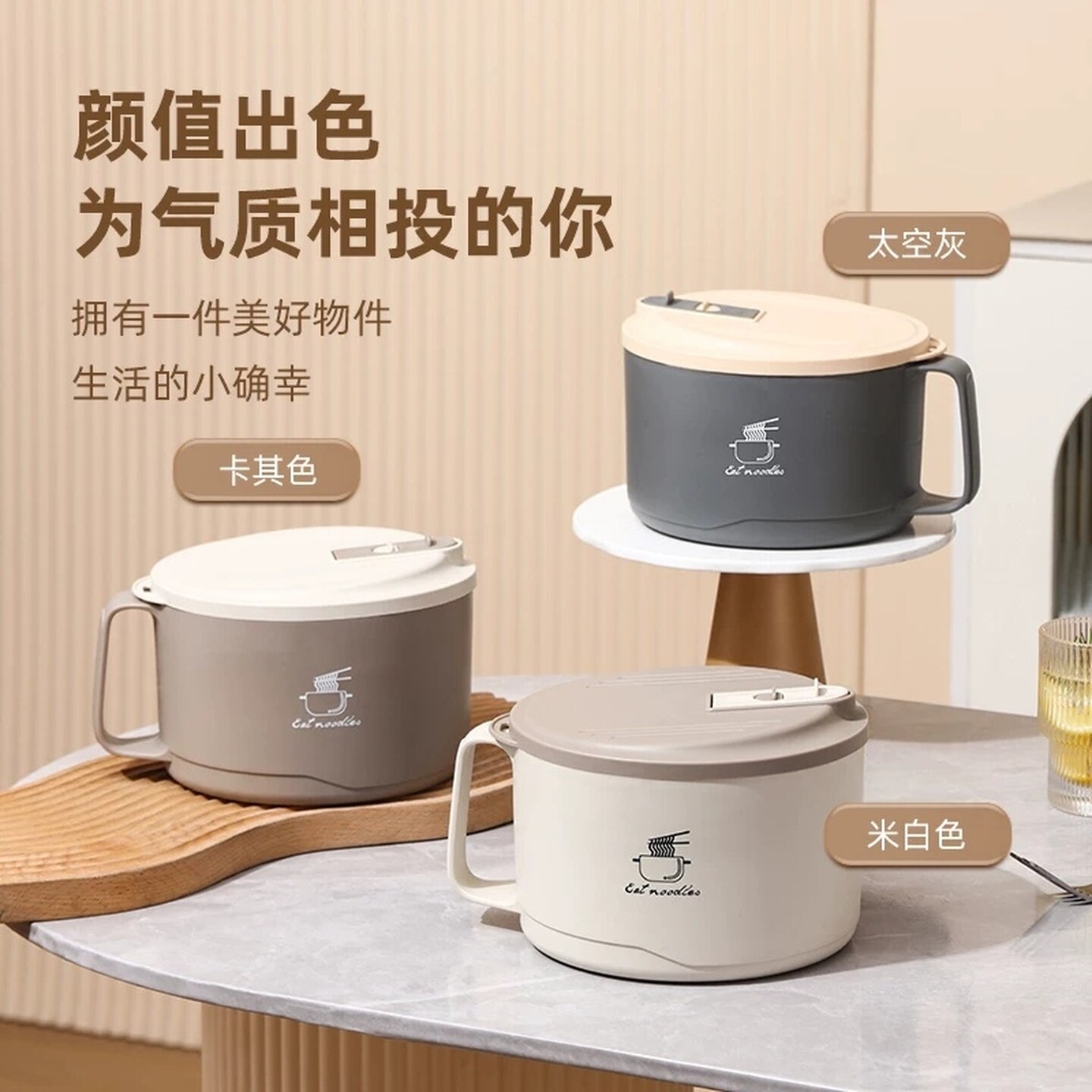 不锈钢圆形饭盒打饭缸食堂大容量上班族专用超大号泡面碗带盖学生